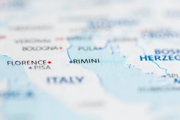 Ρίμινι Ιταλία Στο Χάρτη — Φωτογραφία Αρχείου
