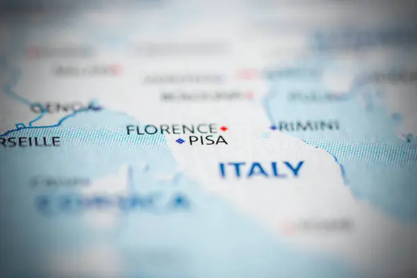 Πίζα Ιταλία Στο Χάρτη — Φωτογραφία Αρχείου