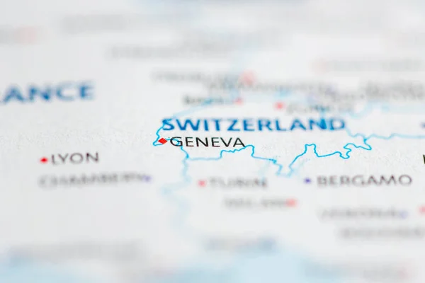 Genf Schweiz Auf Der Karte — Stockfoto