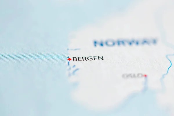 Bergen Norge Kartan — Stockfoto