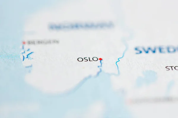 オスロだ ノルウェー地図上で — ストック写真