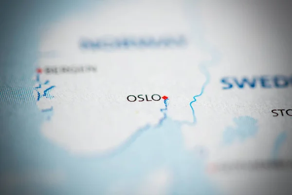 Oslo Norsko Mapě — Stock fotografie