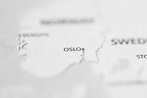 Oslo Norvegia Sulla Mappa — Foto Stock