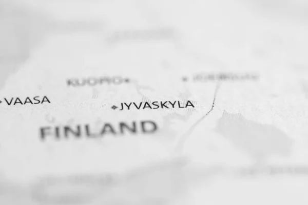 ユヴァスキュラだ フィンランド地図上で — ストック写真