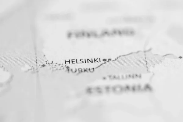 ヘルシンキ フィンランド地図上で — ストック写真