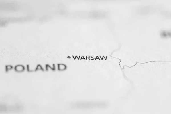 Varsóvia Polónia Mapa — Fotografia de Stock