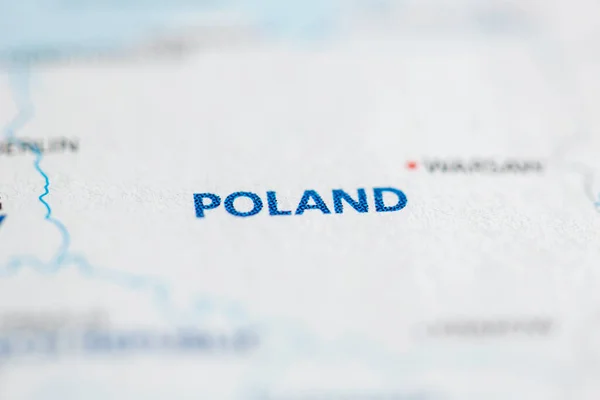 Polonia Sulla Mappa — Foto Stock