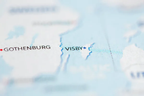 Visby Suecia Mapa — Foto de Stock