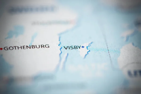 Visby Suecia Mapa — Foto de Stock