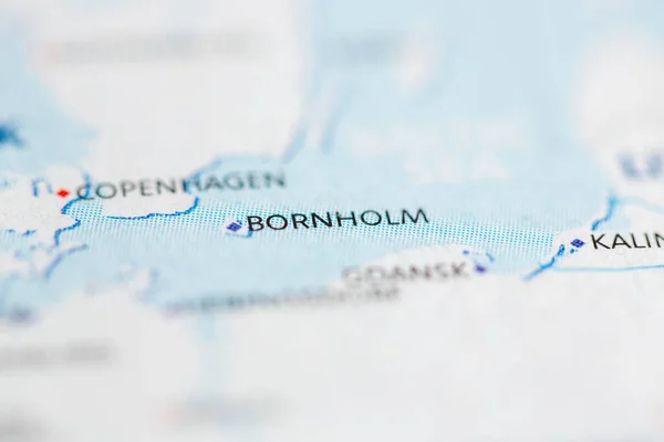 Bornholm Dánia Interaktív Térképen — Stock Fotó