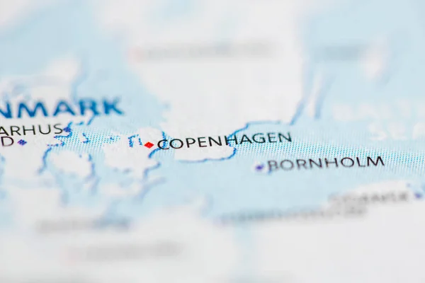 Copenaghen Danimarca Sulla Mappa — Foto Stock