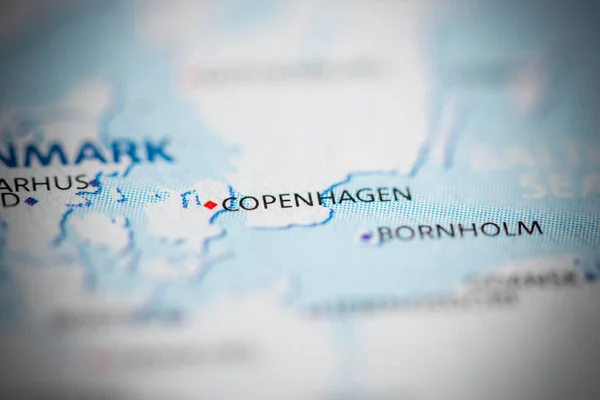 コペンハーゲン デンマークは地図上で — ストック写真