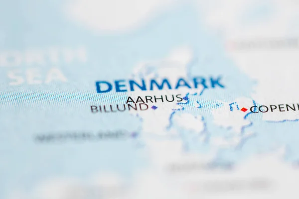 オーフスだ デンマークは地図上で — ストック写真