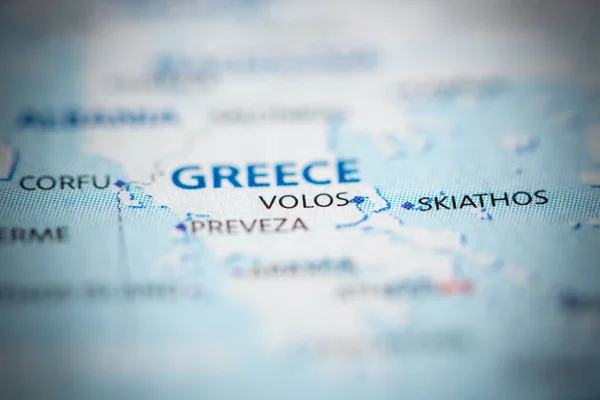 沃洛斯 地图上的希腊 — 图库照片