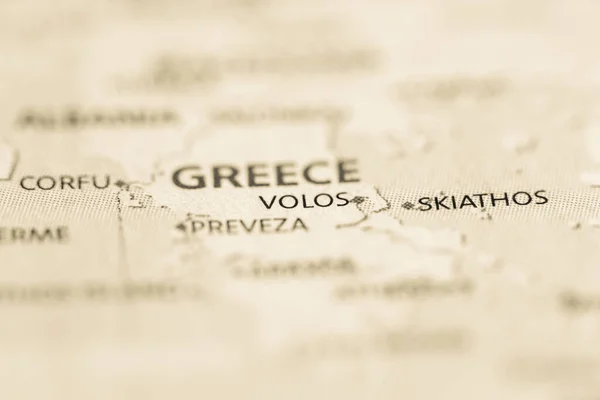 Volos Grèce Sur Carte — Photo