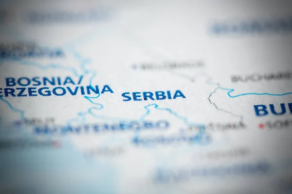 Srbsko Mapě — Stock fotografie