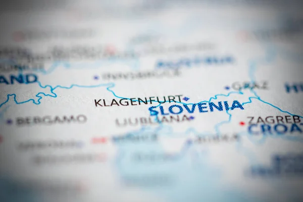 Klagenfurt Rakousko Mapě — Stock fotografie