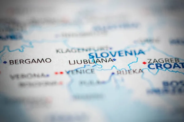 Lublaň Slovinsko Mapě — Stock fotografie