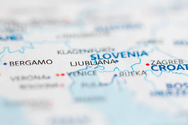 Lublaň Slovinsko Mapě — Stock fotografie
