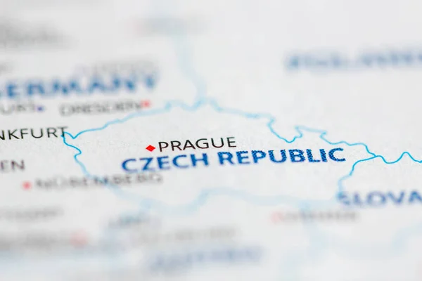 Praha Česká Republika Mapě — Stock fotografie
