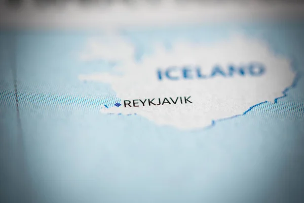 レイキャヴィーク 地図上のアイスランド — ストック写真