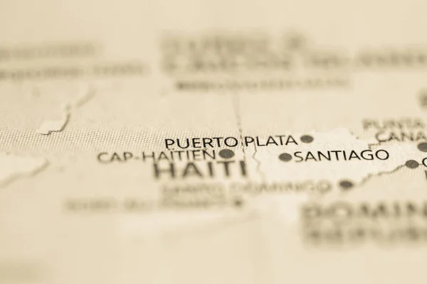 プエルト プラタ 地図上のドミニカ共和国 — ストック写真