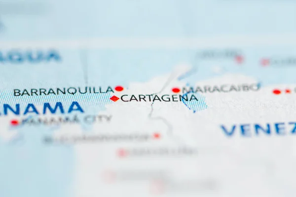 Cartagena Colombia Mapa — Foto de Stock