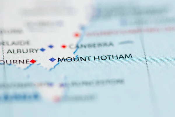 Monte Hotham Australia Sulla Mappa — Foto Stock