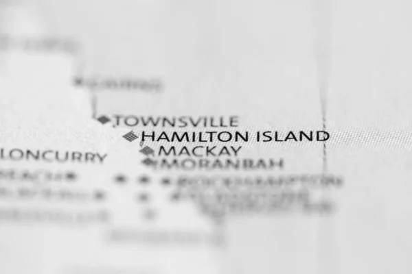 ハミルトン島 地図上のオーストラリア — ストック写真