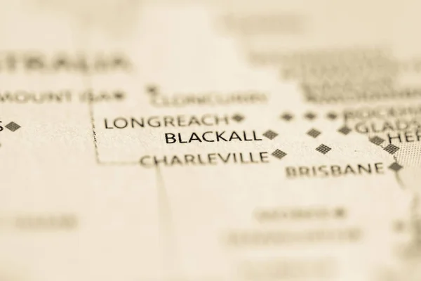 Blackall Austrálie Mapě — Stock fotografie