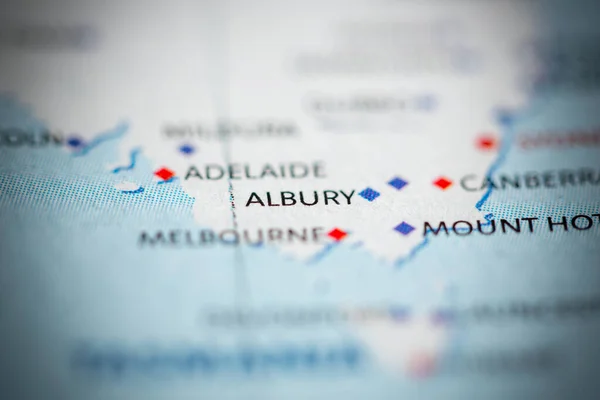 Άλμπουρι Αυστραλία Στο Χάρτη — Φωτογραφία Αρχείου