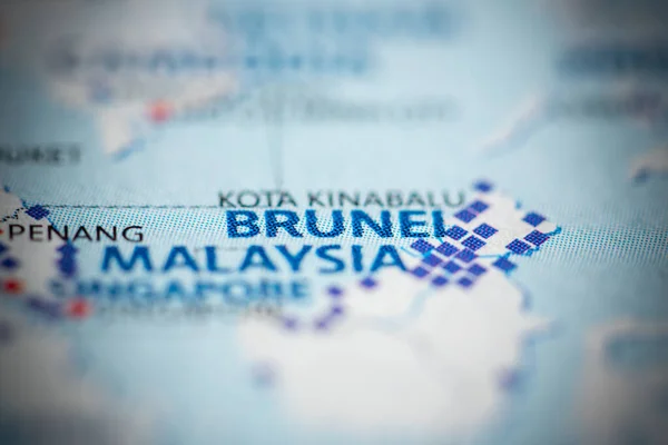 Brunei Sobre Mapa — Fotografia de Stock