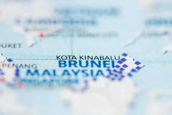Kota Kinabalu Brunei Map — Stock Photo, Image