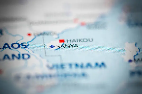 Sanya. China on the map