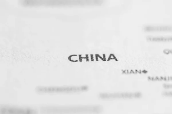 China Auf Der Karte — Stockfoto