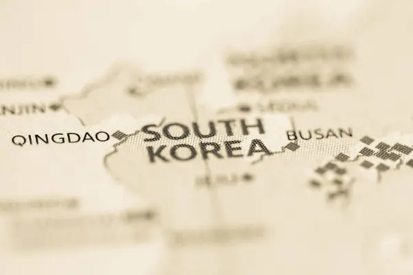 Zuid Korea Kaart — Stockfoto