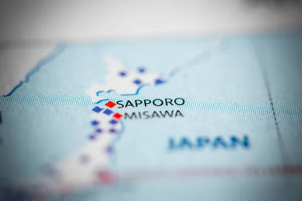 Sapporo. Japan on the map