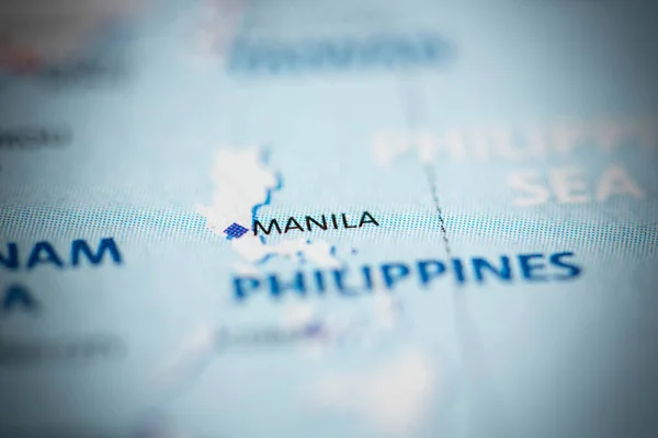 Manila Filipinas Mapa — Fotografia de Stock