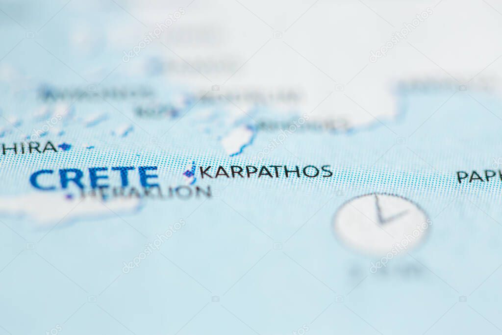 Karpathos. Greece on the map