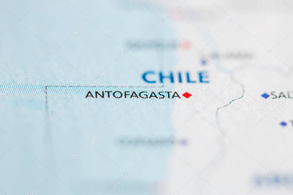 Antofagasta. Chile on the map