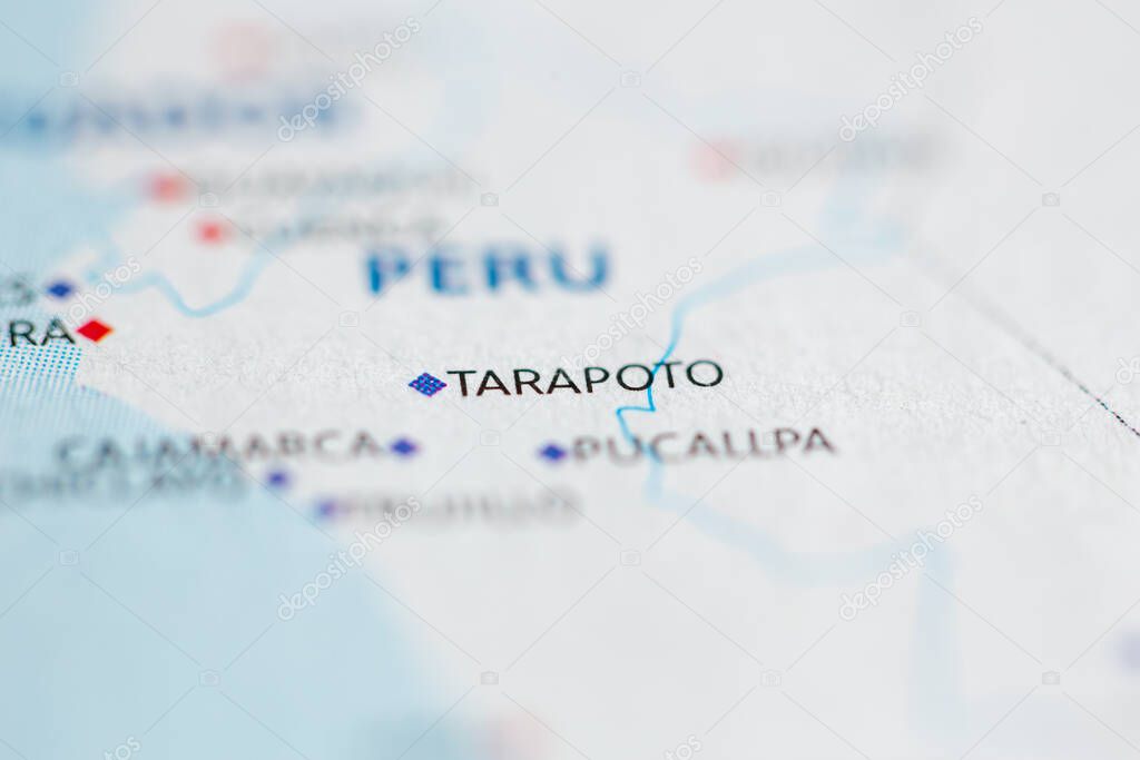 Tarapoto. Peru on the map