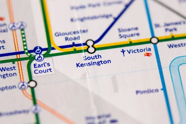 Close Subway Map City — Stock Photo, Image