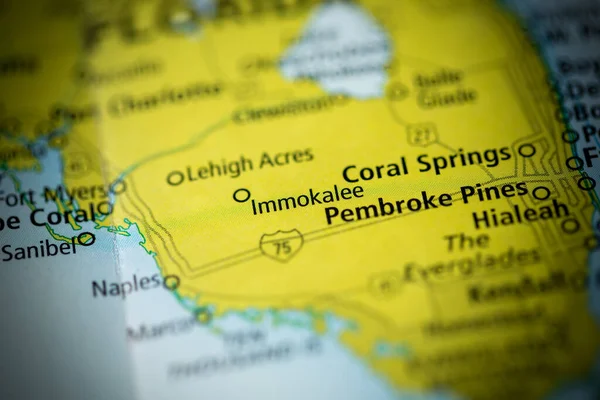 Immokalee Florida Usa Mapě — Stock fotografie