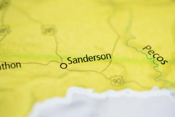 Sanderson Texas Eua Mapa — Fotografia de Stock