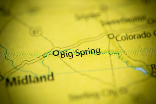 Big Spring Texas Usa Map — Stock Photo, Image