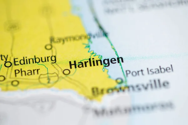 Harlingen Teksasissa Yhdysvallat Kartalla — kuvapankkivalokuva