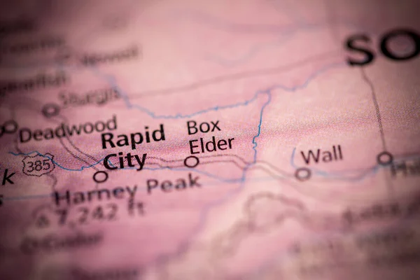 Box Elder. South Dakota. USA on the map