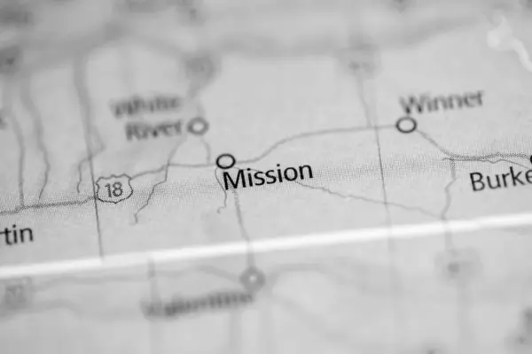 Missão Dakota Sul Eua Mapa — Fotografia de Stock