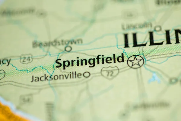 Springfield Illinois États Unis Sur Carte — Photo