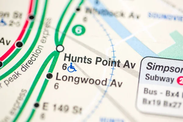 Hunts Point Av. Lexington Av/Pelham Express Line. NYC. USA on the map